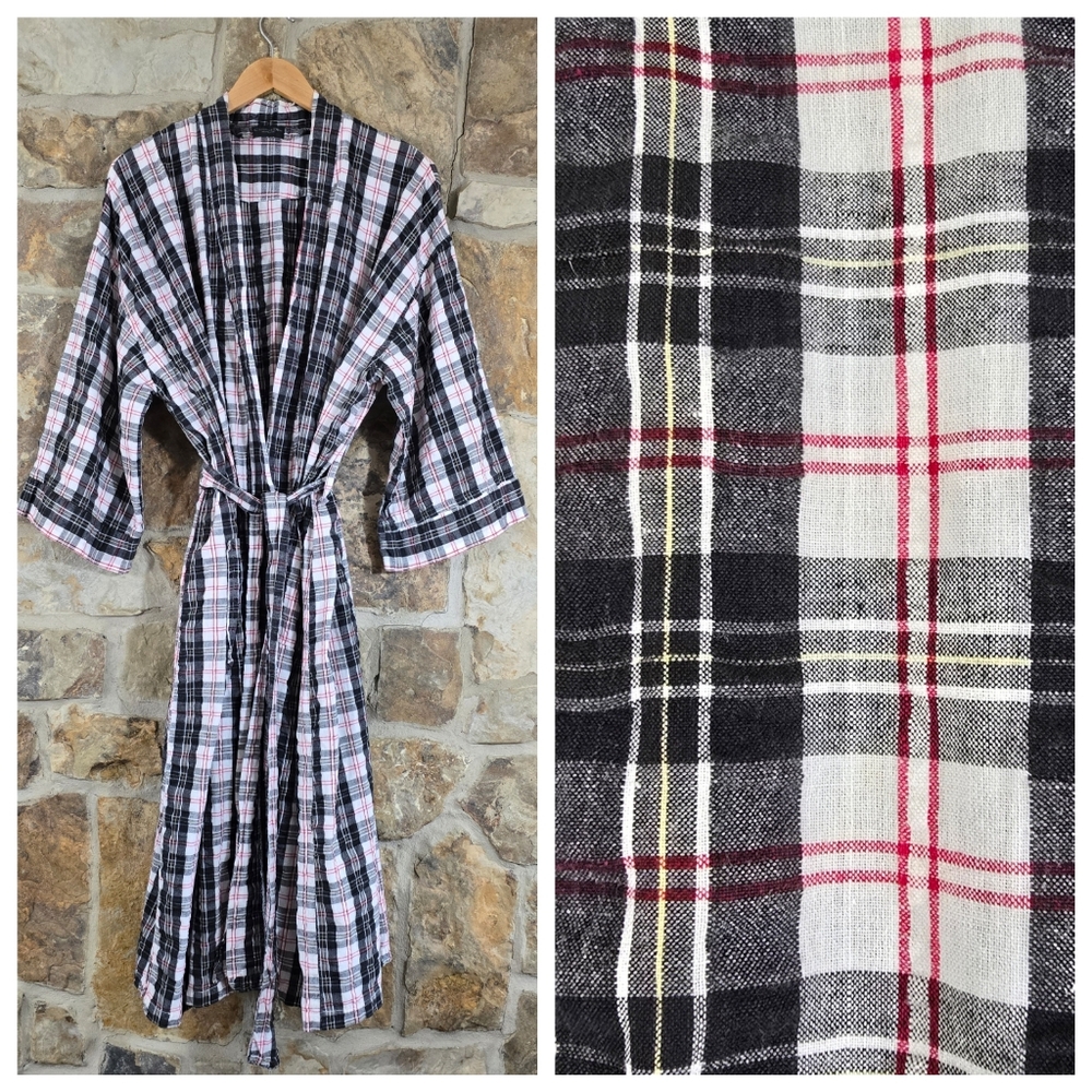 Christian Dior OS Plaid Cotton Robe